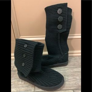 UGG AUSTRALIA | KNIT TALL BLACK BOOTS SZ 8